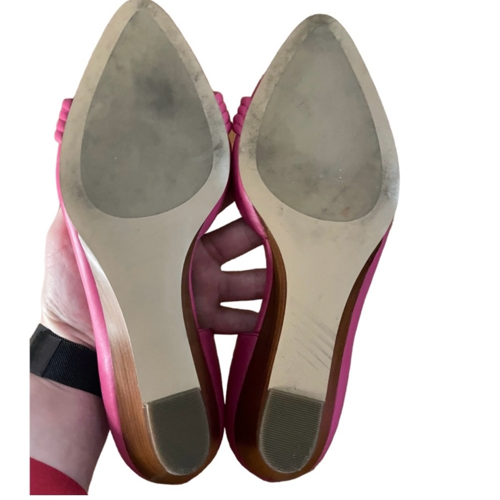 Talbots LANEY D'ORSAY WEDGES Barbie Pink 8 - Picture 2 of 2